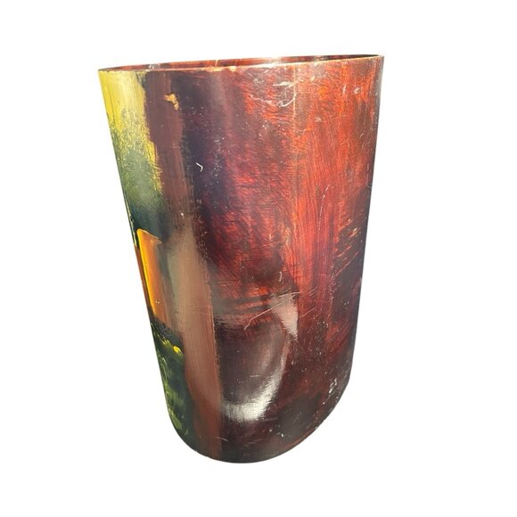 Equestrian Fox Hunt Hand Painted Wood Waste Basket Trash Can Bed Office 12.5" - Picture 3 of 12